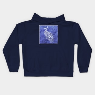 deep blue peacock ecopop Kids Hoodie